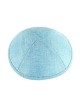 Light Blue Linen Kippah Crosshatch Stitch | Linen Kippah
