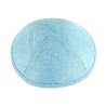 Light Blue Linen Kippah Crosshatch Stitch | Linen Kippah
