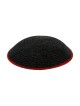 Black DMC Knitted Kippah with Red Border Smaller S... | Knitted Kippah