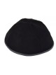 Premium Black Velvet Kippah 4 Panel With Border Trim | Velvet Kippah