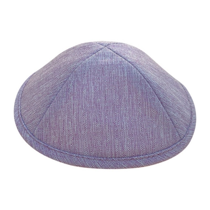 Purple Fabric Kippah with a Denim Look Two Sizes Option | Linen Kippah