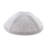 Light Gray Linen Kippah Yarmulke Pin Spot Design | Linen Kippah