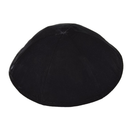 Premium Flat Style Black Velvet Kippah 6 Panel With... | Velvet Kippah