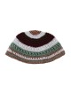 Frik Kippah %96 White Gray and Brown Horizontal Stripes | Frik Kippah
