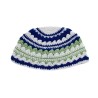 Frik Kippah %96 Thick Weave of Crocheted White Blue a... | Frik Kippah