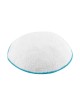White DMC Knitted Kippah with Thin Light Blue Bord... | Knitted Kippah