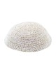 White and Gold Speckled Knitted Kippah | Knitted Kippah