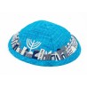 Turquoise Cloth Kippah with Attached Clip and Embroi... | Cloth Kippah