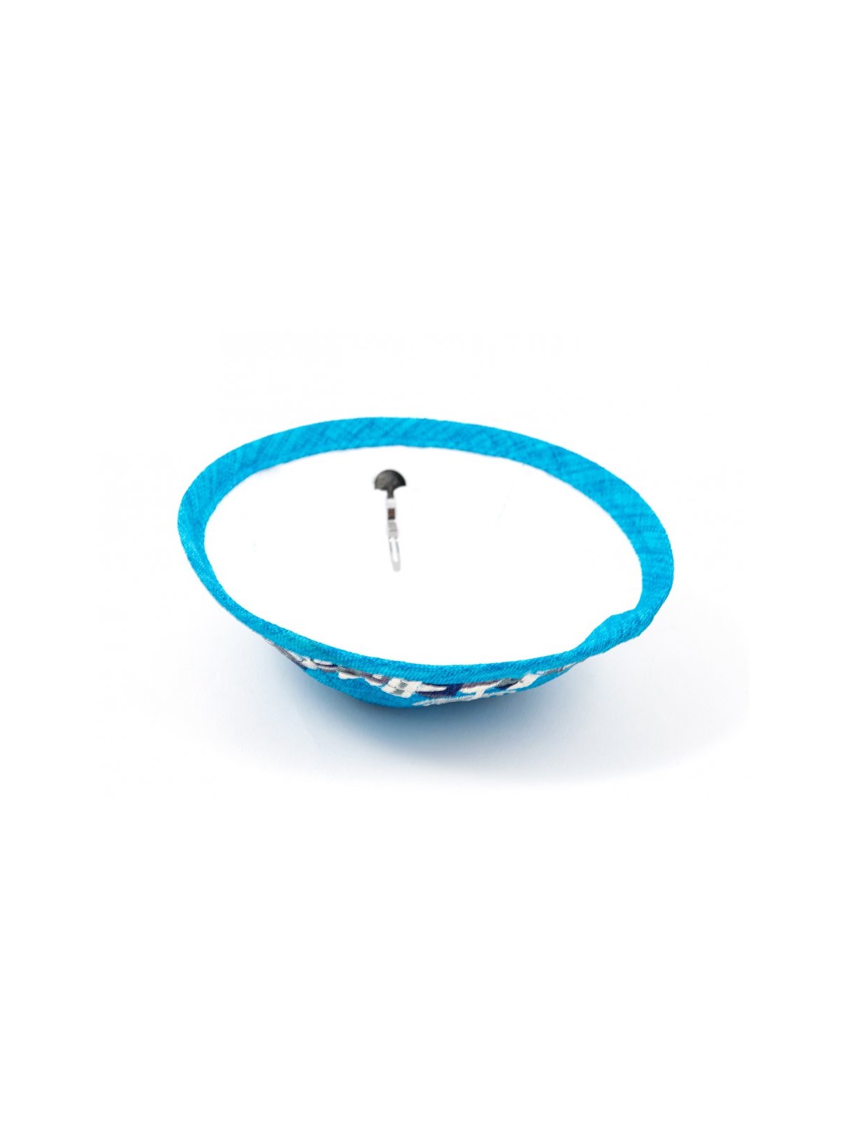 Turquoise Cloth Kippah with Attached Clip and Embroi... | Cloth Kippah