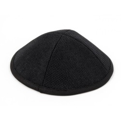 Black Gray Fabric Kippah with Textured Design Hidden... | Cloth Kippah
