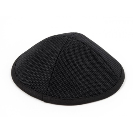 Black Gray Fabric Kippah with Textured Design Hidden... | Cloth Kippah