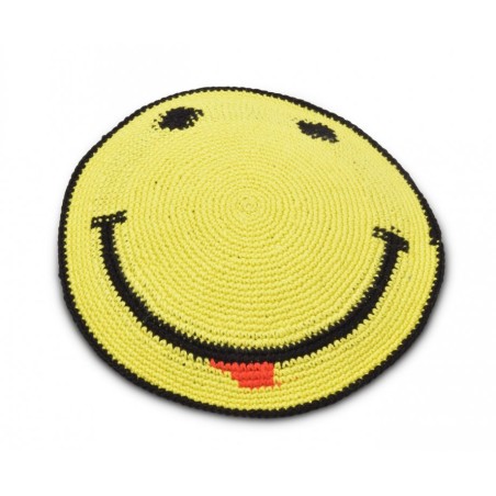 DMC Cotton Hand Knitted Kippah Lively Smiley Design | Knitted Kippah
