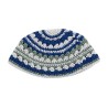 Frik Kippah with Blue Light Green and Beige Stripes | Frik Kippah