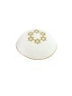 White Knitted Kippah with Embroidered Gold Stars o... | Knitted Kippah
