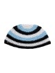 Frik Kippah %96 White Black and Sky blue Horizontal S... | Frik Kippah