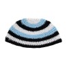 Frik Kippah %96 White Black and Sky blue Horizontal S... | Frik Kippah
