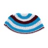 Frik Kippah Turquoise White and Maroon Horizontal Str... | Frik Kippah
