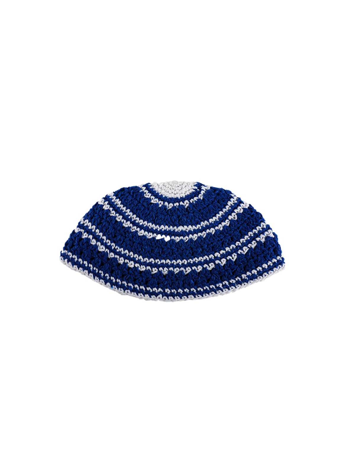 Frik Kipah Thick Crocheted Weave of Blue and White St... | Frik Kippah