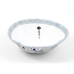 Light Green Cloth Kippah with Attached Clip and Embr... | Cloth Kippah