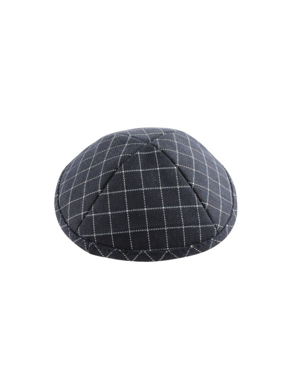 Black and White Cotton Fabric Kippah Checkered Design | Linen Kippah