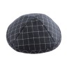 Black and White Cotton Fabric Kippah Checkered Design | Linen Kippah