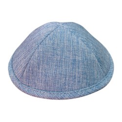 Denim Style Fabric Kippah Light Blue Two Sizes Option | Linen Kippah