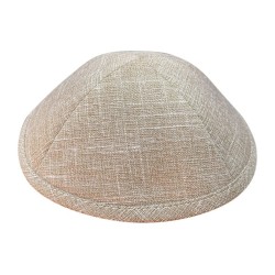White Beige Fashionable Fabric Kippah Two Sizes Option | Linen Kippah