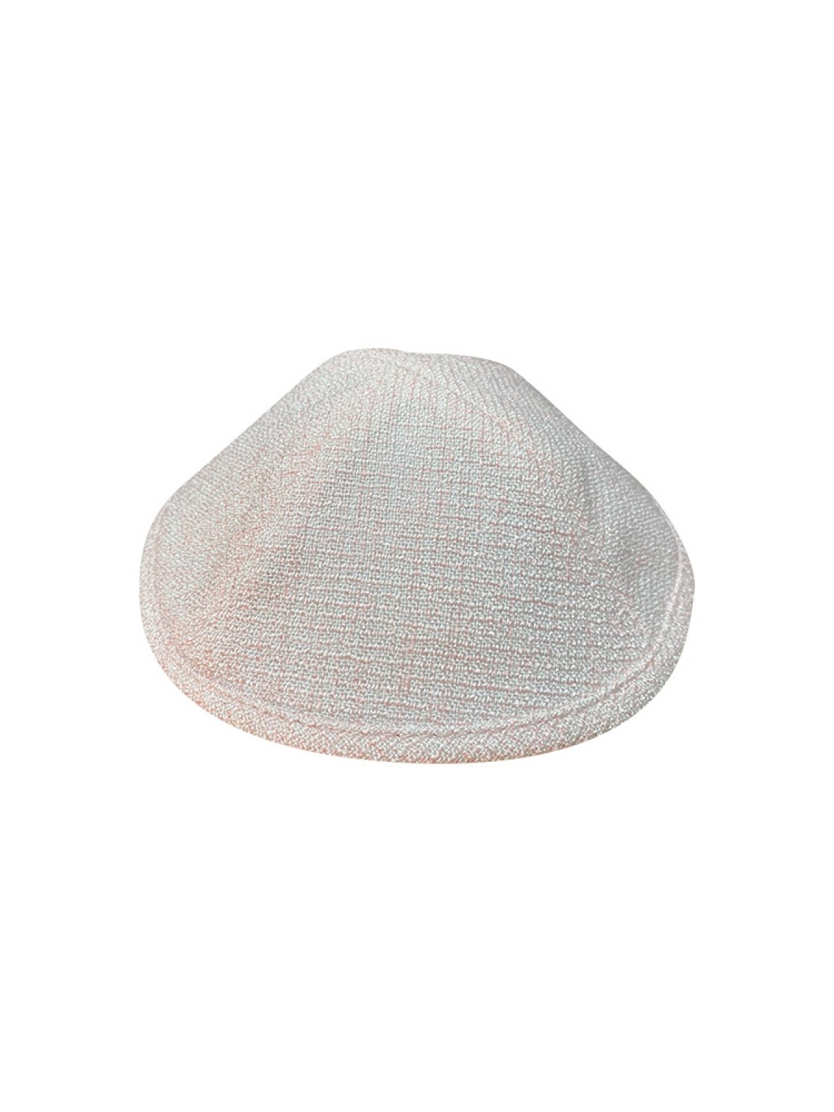 White and Pink Linen like Fabric Kippah Option of Tw... | Linen Kippah