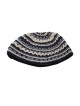 Hand Made Frik Kippah with Off White Black and Gray S... | Frik Kippah