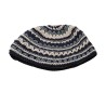 Hand Made Frik Kippah with Off White Black and Gray S... | Frik Kippah