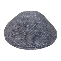 Black Gray Fabric Kippah Available in Two Sizes | Linen Kippah