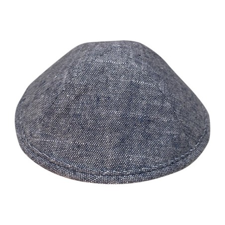 Black Gray Fabric Kippah Available in Two Sizes | Linen Kippah