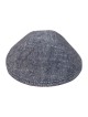 Black Gray Fabric Kippah Available in Two Sizes | Linen Kippah
