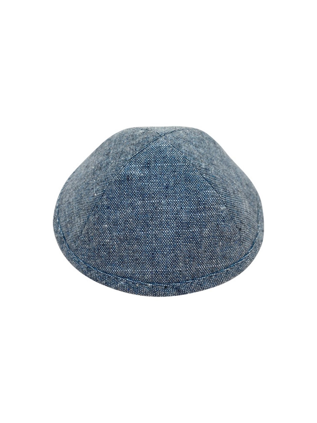 Blue Fabric Kippah with Four Panels Choice of Two Sizes | Linen Kippah