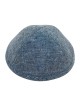 Blue Fabric Kippah with Four Panels Choice of Two Sizes | Linen Kippah