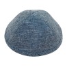 Blue Fabric Kippah with Four Panels Choice of Two Sizes | Linen Kippah