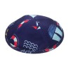 Childrens Blue and Red Sailboat Design Flat Cloth Ki... | Cloth Kippah