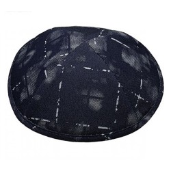 Blue Denim with Print Design Fabric Kippah Yarmulke | Cloth Kippah