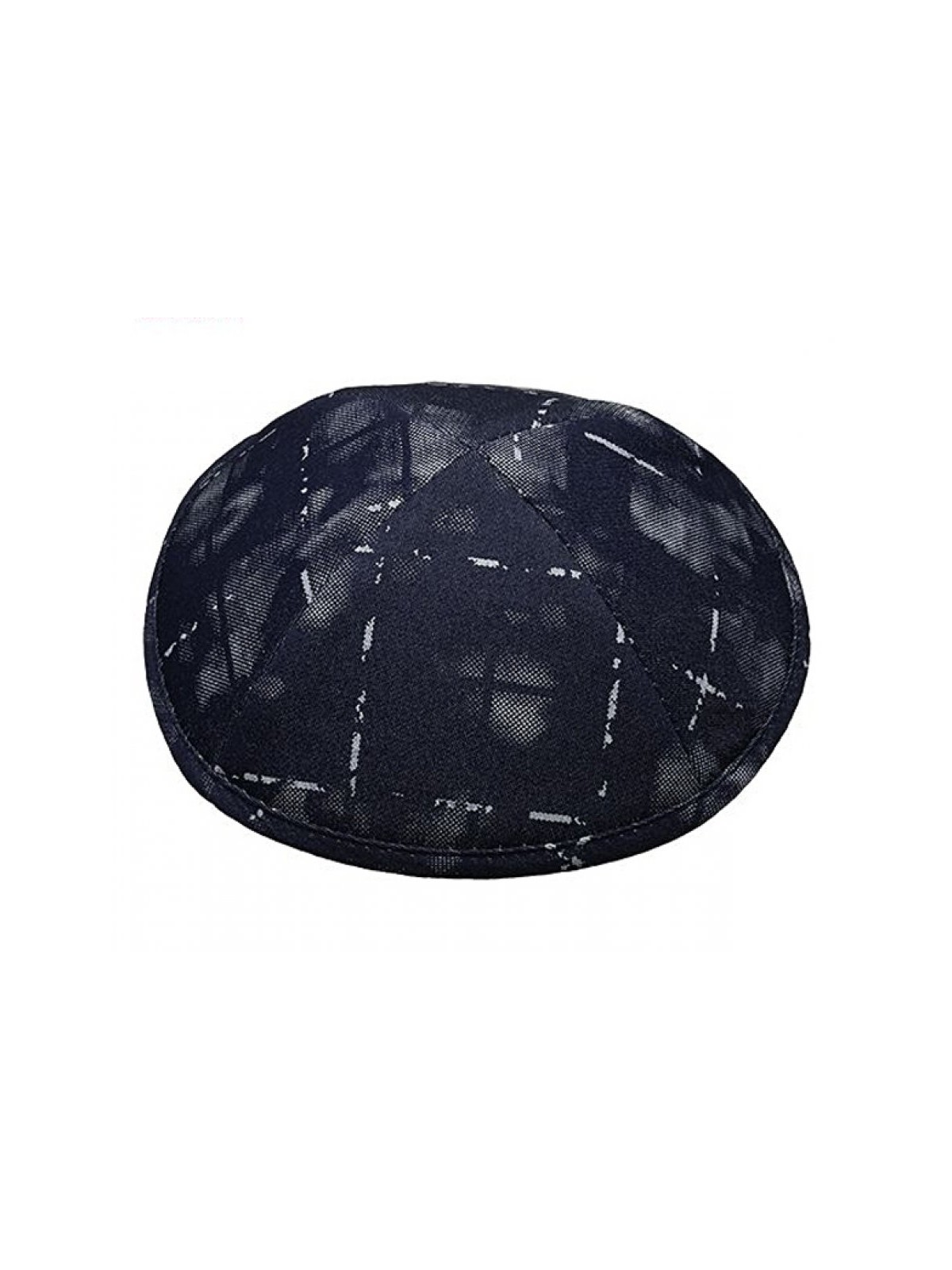 Blue Denim with Print Design Fabric Kippah Yarmulke | Cloth Kippah