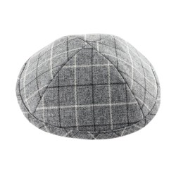 Checked Gray Cloth Kippah | Cloth Kippah