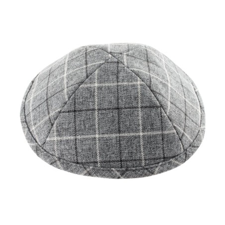 Checked Gray Cloth Kippah | Cloth Kippah