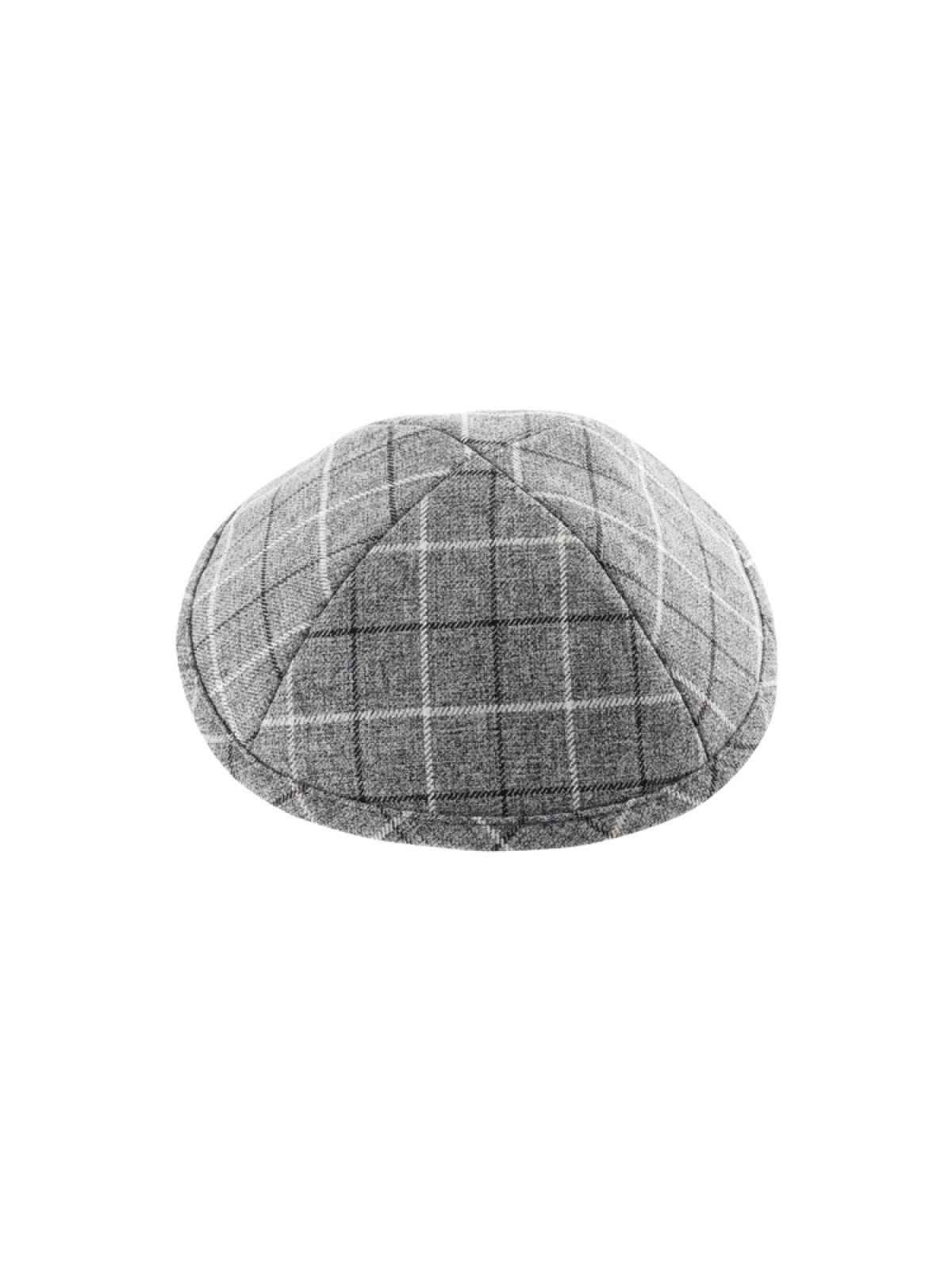Checked Gray Cloth Kippah | Cloth Kippah