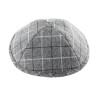Checked Gray Cloth Kippah | Cloth Kippah