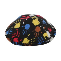 Colorful Fingerpaint Design Cloth Kippah | Cloth Kippah