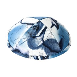 Childrens Blue and White Tie Dye Design Flat Cloth K... | Cloth Kippah