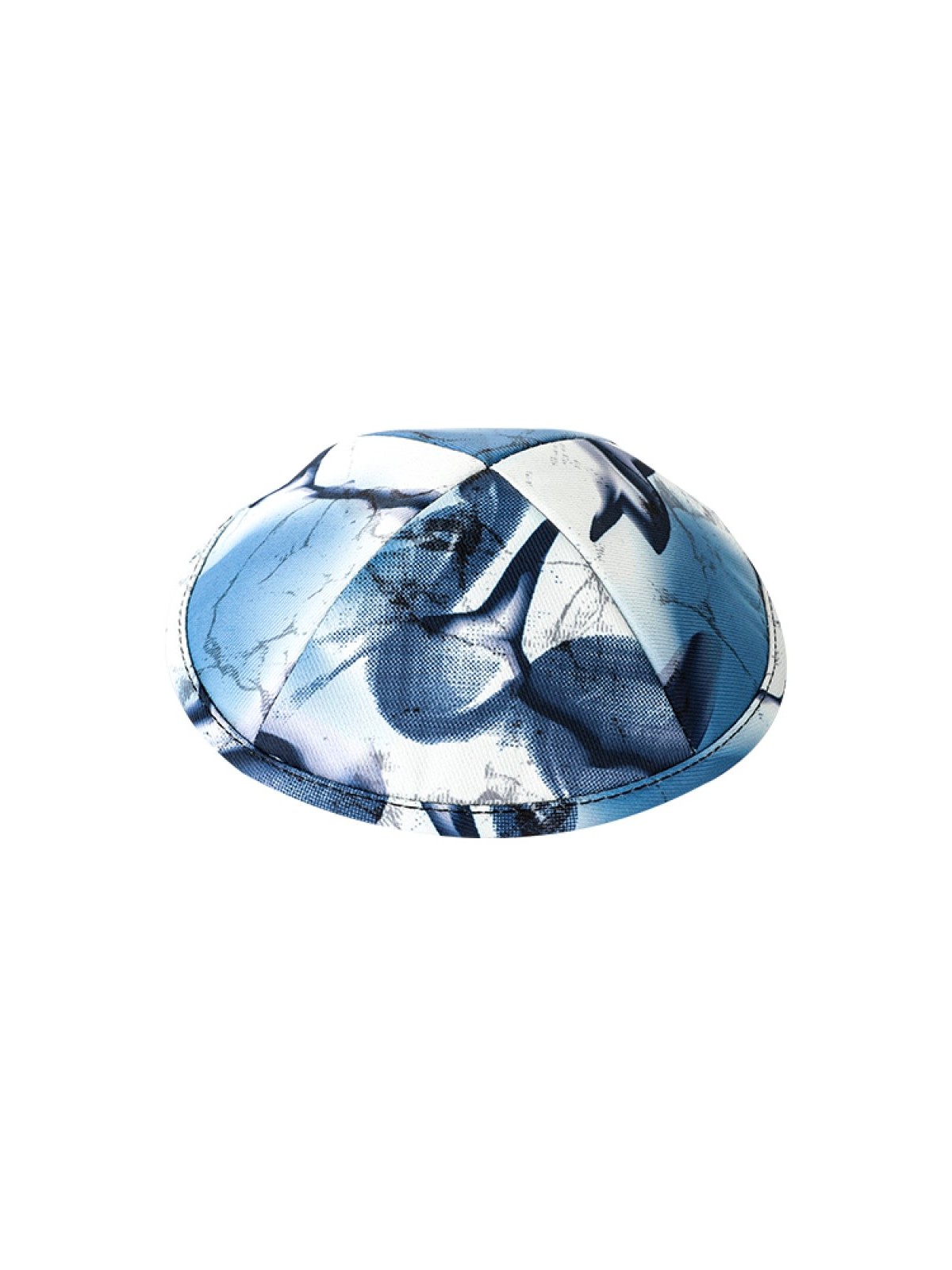 Childrens Blue and White Tie Dye Design Flat Cloth K... | Cloth Kippah