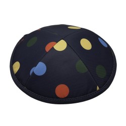 Lively Polka Dot Design Fabric Kippah Yarmulke | Cloth Kippah