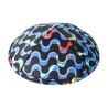 Childrens Wave Design Flat Cloth Kippah | Cloth Kippah