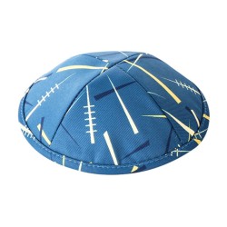 Childrens Blue Design Flat Cloth Kippah | Cloth Kippah