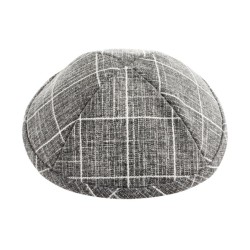 Checked Gray and White Cloth Kippah | Cloth Kippah